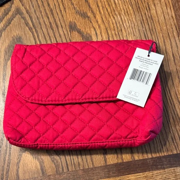 Vera Bradley Quilted Red Cosmetic Case - Picture 1 of 7
